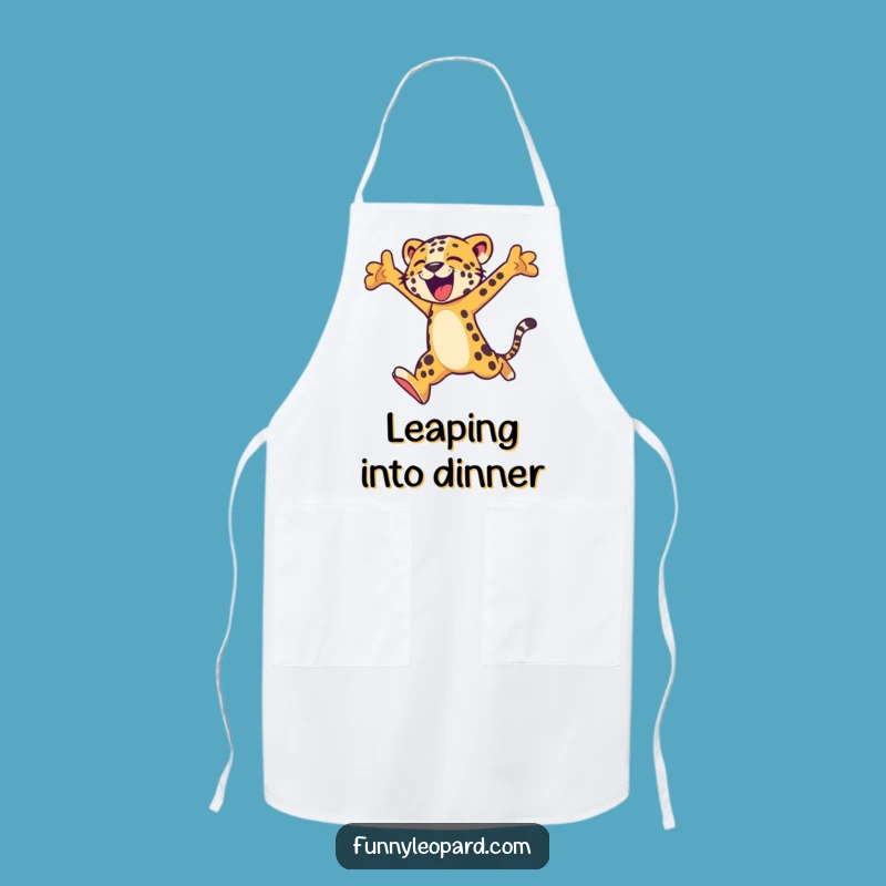Funny Leopard Leap Apron: Cook with Fierce Fun!