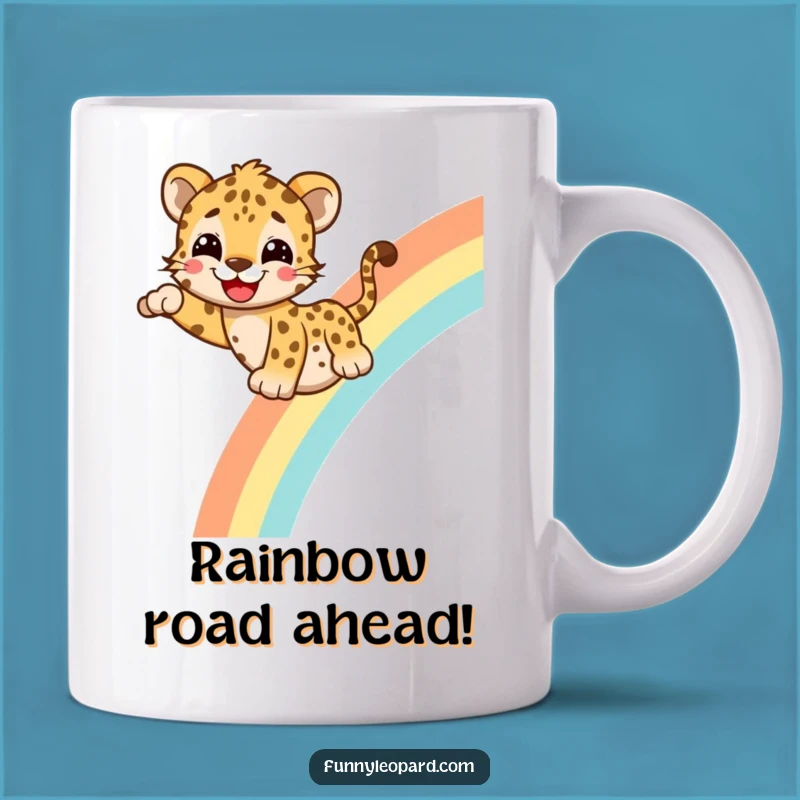 Funny Rainbow Leopard Mug - Perfect Cheerful Gift for Leopard Lovers!