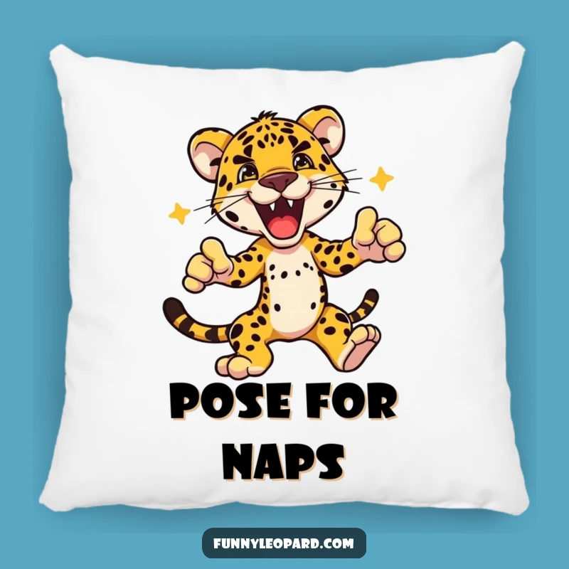 Funny Dynamic Leopard Pose Pillow: Accent with Excitement