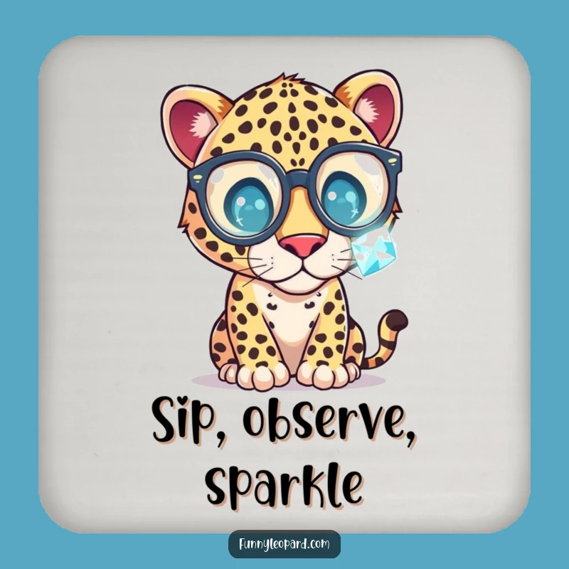 Funny Leopard Glasses Coasters - Whimsical Protection & Gift!