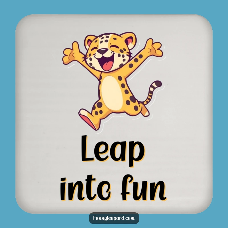 Funny Leopard Leap Coaster: Protect & Inspire!