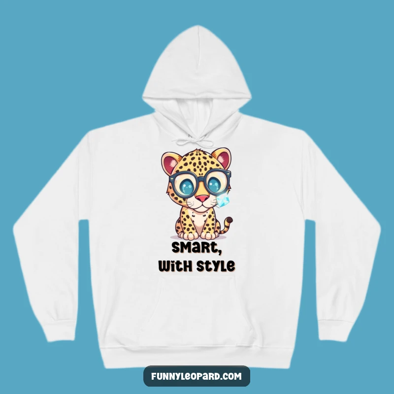 Funny Leopard Glasses Hoodie - Cozy & Curious Gift!