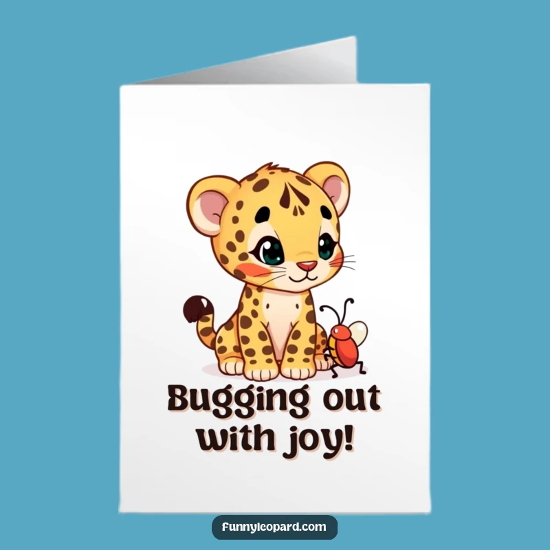 Free Printable Congratulations Card: Leopard Cub's Curiosity Funny Downloadable Gift