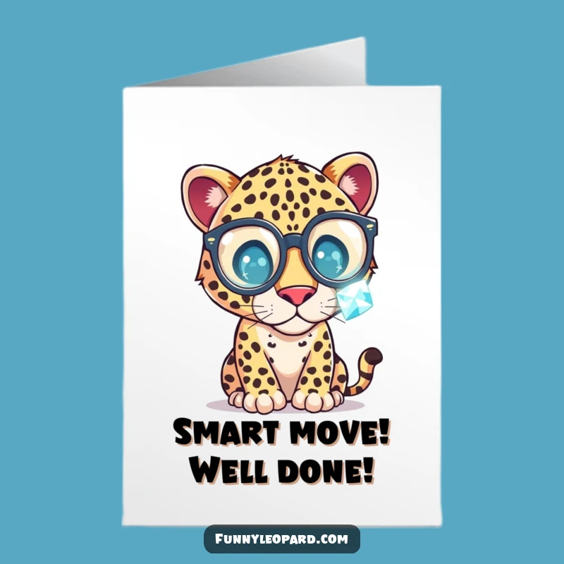 Free Printable Congrats Card: Leopard Gemstone Discovery Funny Downloadable Gift