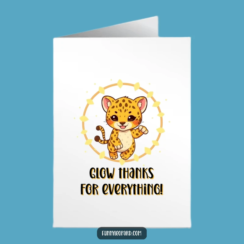 Free Printable Thank You Card: Leopard Firefly Thanks Funny Downloadable Gift