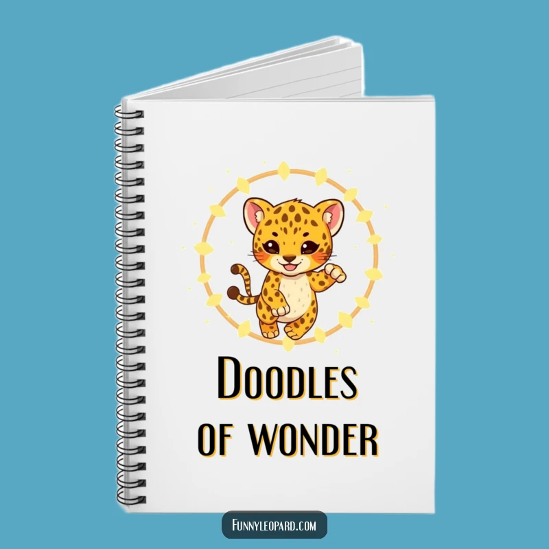 Funny Leopard Cub Fireflies Notebook - Playful Ideas & Gift!