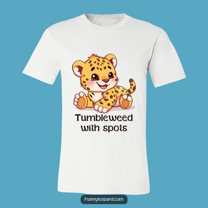 Funny Playful Leopard Cub Rolling T-Shirt: Happy Vibes!