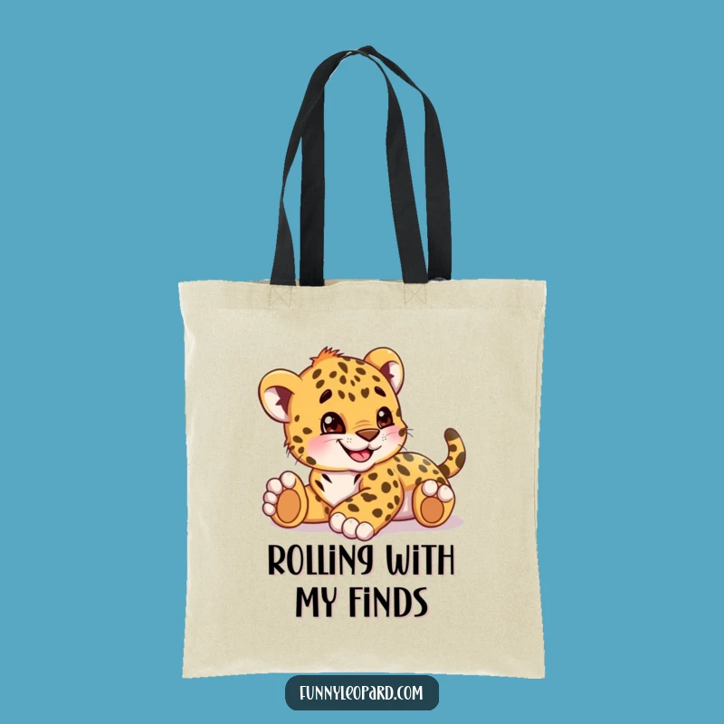 Funny Leopard Cub Rolling Tote Bag: Carry the Fun!